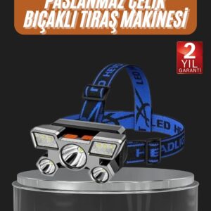 El Feneri Süper Kafa Lambası 4 Modlu 5 Led Kafa Feneri
