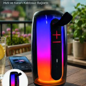 RGB LED Taşınabilir Bluetooth Speaker Güçlü Bas Ses Type-C Şarj Girişli