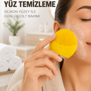 Şarjlı Silikon Yüz Temizleme ve Cilt Bakım Cihazı Titreşimli Masaj Fırçası