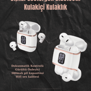 Dijital Göstergeli Bluetooth Kulakiçi Kulaklık – 4’lü Paket, Gürültü Engellemeli