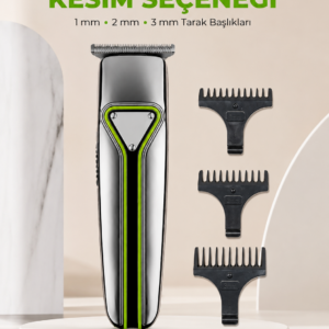 Erkek Saç Sakal Kesme Makinesi Profesyonel T Bıçaklı USB Şarjlı Ense Favori Düzeltme Makinesi