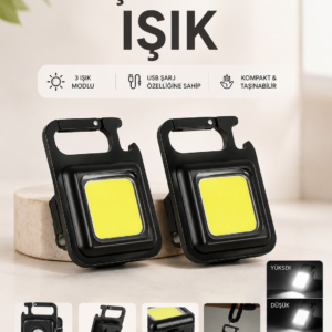 TAŞINABİLİR IŞIK 3 IŞIK MODLU USB ŞARJ ÖZEELİĞİNE SAHİP