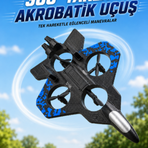 Uzaktan Kumandalı Savaş Uçağı Drone 2.4 GHz Jiroskoplu Tek Tuş Kalkış İniş 360° Dönüş