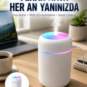Hava Nemlendirici Buhar Makinesi Led Işıklı USB Dekoratif Nemlendirici Yeni Nesil