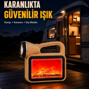 Solar Alev Işığı COB Teknolojili Taşınabilir El Feneri ve Kamp Lambası