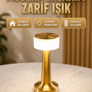 Touch Gece Lambası – Dokunmatik Kontrol, Kablosuz Kullanım, Metal Gövde Yeni Nesil (Kopya)