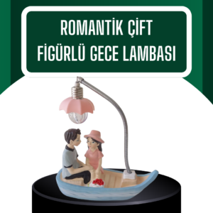El Ele Tutuşan Çift Figürlü Dekoratif Gece Lambası Romantik Tasarım