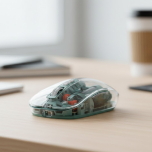 Bluetooth ve 2.4G USB Destekli Pilli Kablosuz Şeffaf Mouse