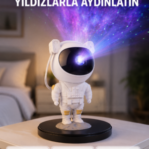 Astronot Projeksiyon Lambası Bluetooth Müzikli ve Uzaktan Kumandalı