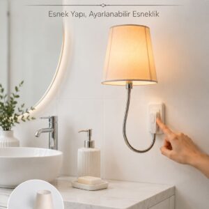 Soket Tipi Ayarlanabilir Başlıklı Dekoratif Gece Lambası