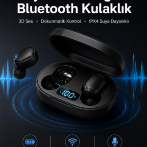 İkili Bluetooth Kulaklık Dijital Göstergeli Uzun Pil Ömrü Yüksek Ses Kaliteli Yeni Nesil