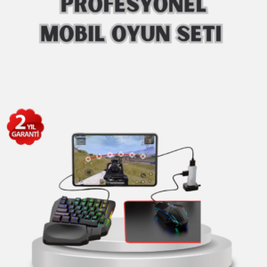 Android Uyumlu Mobil Oyun Kiti 5in1 Klavye Mouse Dönüştürücü Gecikmesiz FPS Set