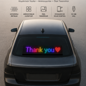 LED Matrix Piksel Panel Işığı USB Uygulama Kontrollü Kaydırmalı Yazı Ekranı