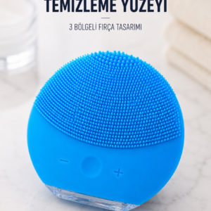Silikon Yüz Temizleme Fırçası Ayarlanabilir Titreşimli Mavi Cilt Bakım Cihazı
