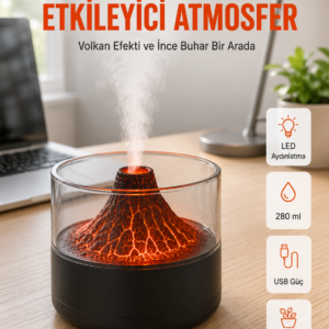 Şık Tasarımlı Aromaterapi ve Nemlendirici Cihaz