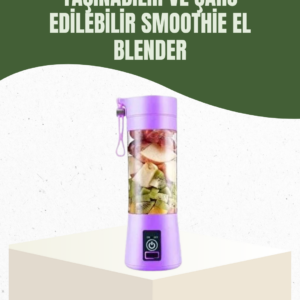 USB Şarjlı Portatif Blender 380ml Çelik 304 Bıçaklı Mobil Smoothie Maker