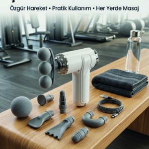 Taşınabilir Şarjlı Kas Masaj Tabancası Derin Doku Masajı İçin 8 Başlıklı Profesyonel Cihaz