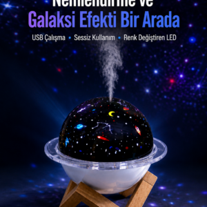 USB bağlantılı projektör ışıklı taşınabilir mini hava nemlendirici ve aroma difüzörü