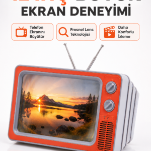 Telefon Ekran Büyütücü 3D HD Lens Retro TV Görünümlü Katlanabilir Mobil Ekran