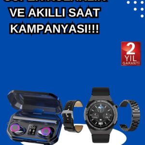 Yeni Nesil Kampanyası Bluetooth Bağlantılı Akıllı Saat ve Kablosuz Kulaklık Dijital Göstergeli