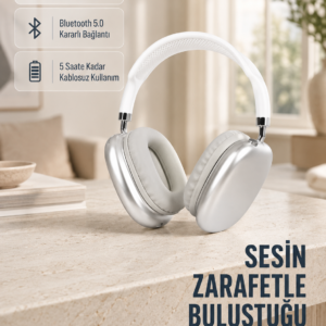 Bluetooth 5.0 Kulak Üstü Kulaklık – Uzamsal Ses, Gürültü Engelleme, Ergonomik Tasarım