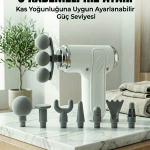 Profesyonel Kas Gevşetici Masaj Tabancası 8 Değiştirilebilir Başlıklı Kablosuz Masaj Cihazı