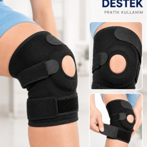 Ligamentli Diz Desteği Kısa Dizlik Ayarlanabilir Cırtlı Açık Patella Tasarım