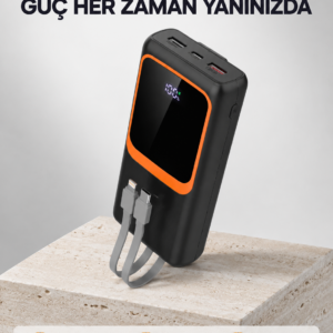 Powerbank 20000 mAh 22.5W Hızlı Şarjlı ve Kompakt Çoklu Kablo Çıkışlı