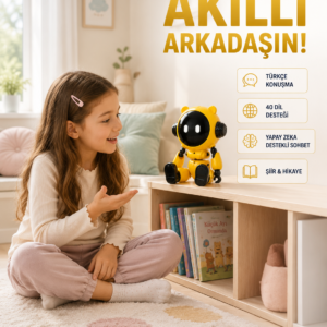 Yapay Zeka Çocuk Robotu Türkçe İngilizce Matematik Fen Ders Desteği Hikaye ve Şiir Özellikli
