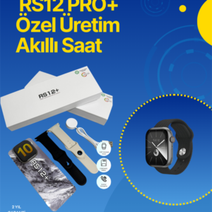 . RS12 PRO+ 2025 Serisi Full Ekranlı Akıllı Saat – 2GB Hafıza, Titanyum Kasa, Suya Dayanıklı, Uzun Şarj Süresi Garantili Model
