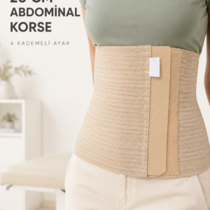 Abdominal Doğum Sonrası Korse 26 cm Geniş 4 Kademeli Cırtlı Ayarlanabilir
