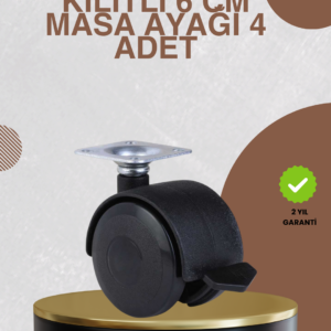 Kilitli Mobilya Ayağı 6 cm 4’lü Set Zemin Korumalı