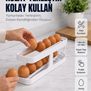 Yumurta Düzenleyici Organizer Buzdolabı İçin Yer Tasarruflu Saklama Rafı