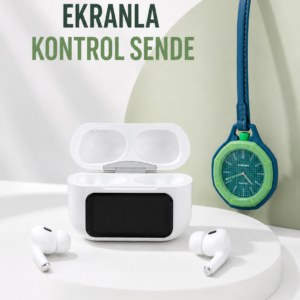 Bluetooth 5.4 Kablosuz Kulaklık Yeşil Askılı Analog Charm Saat İkili Set