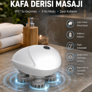Derin Masaj Sağlayan Elektrikli Kafa Masaj Aleti
