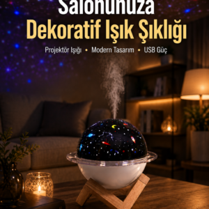Gece lambası özellikli taşınabilir nemlendirici ve aromaterapi cihazı USB girişli