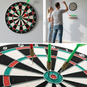 17 İnç Dart Tahtası 4 Metal Dart Oku