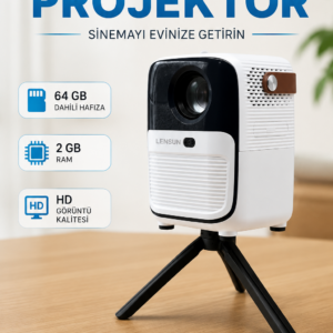Projector Ev Tipi 64 Gb 2 Gb Rem Hafıza Hd Görüntü Kumandalı