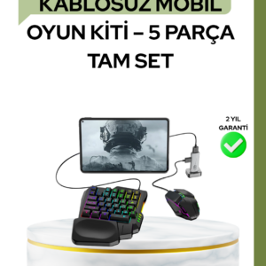 Mobil PUBG Oyuncuları İçin 5in1 Klavye Mouse Oyun Seti – BT5.3 Destekli