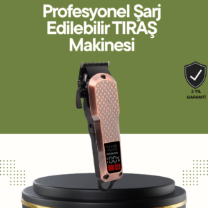 Şarjlı Saç Kesme Makinesi – 4 Kademeli Ayar, LCD Ekran ve Hızlı Şarj Desteği