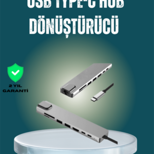 USB‑C Çoklu Bağlantı Merkezi – 5 Gbps, 100‑240 V, Sağlam Eloksal Tasarım