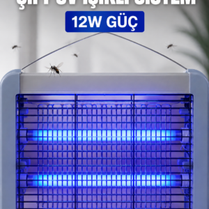 Elektrikli Sinek ve Sivrisinek Öldürücü 12W Çift UV Işıklı Böcek Lambası