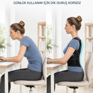 Omuz Sırt Bel Destek Korsesi Fileli Dik Duruş ve Postür Destekleyici Korse
