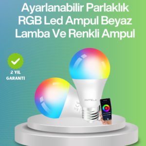 Uzaktan Kumandalı Akıllı LED Ampul, Enerji Tasarruflu