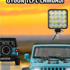 Tepe Lambası Çalışma Lambası Sis Lambası 16 Led Beyaz Led Işık