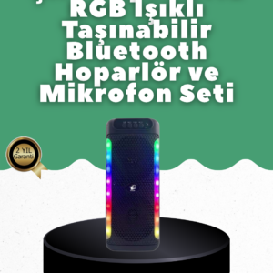 Yüksek Ses Güçlü Kablosuz Hoparlör Karaoke Mikrofonlu