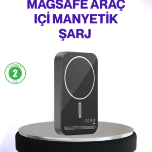 Mıknatıslı MagSafe Uyumlu Araç Tutucu Kablosuz Şarj Destekli