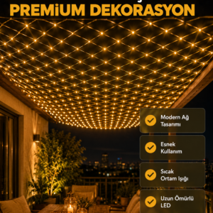 Dekoratif LED File Işık Ağ Tasarımlı Balkon Bahçe ve Oda Aydınlatması