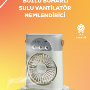 Mini Klima Fan | USB'li, 7 Renk Gece Işığı, 3'ü 1 Arada Fonksiyon