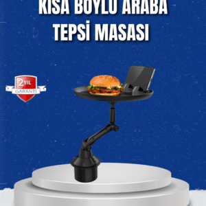 Ayarlanabilir Araç İçi Bardaklık Tepsisi 9 İnç Geniş Alan ve Telefon Standlı
